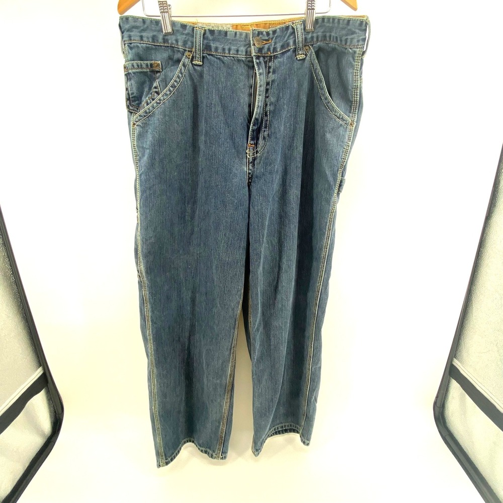 Timberland Carpenter Jeans Menswear Denim Utility Medium Blue Workwear 36x30 - Picture 2 of 6